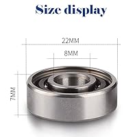 Vista 2 de 20 unidades x 608 RS ABEC 9 rodamiento de bolas de acero con rodamiento de cromo de alto carbono, 0.315 in x 0.866 in x 0.276 in para patinetas