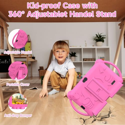 Image of 2025 Kids Tablet, Kids Android 12 Tablet 7 inch, 4+32 GB ROM (1TB Expansion), Parental Controlled Toddler, BT, WiFi, Dual Camera, Shockproof Case