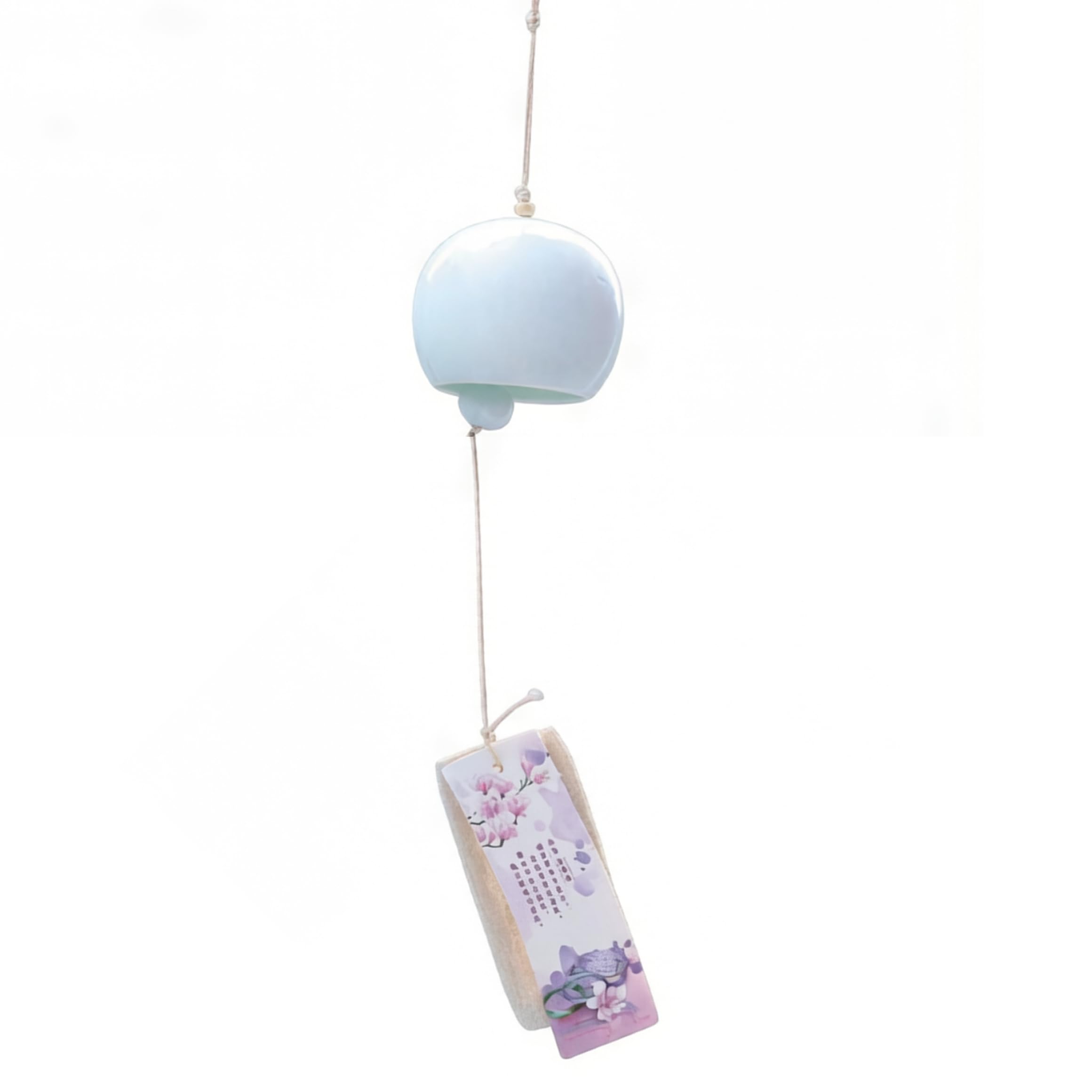 Japanese Wind Chime, Handmade Ceramic Wind Chimes for Indoor/Outdoor Small Minimalist Windbell for Home Decor, Furin Chime