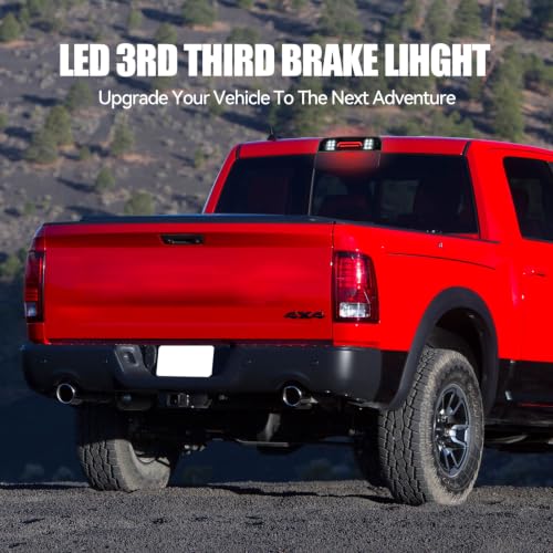 Image of Third 3rd Brake Light LED for 2009-2017 Dodge Ram 1500 2500 3500 | High Mount Rear Brake Lights Assembly for 09-17 Ram 1500 / 10-17 Ram 2500 3500, Waterproof Center Cab Lamp Cargo Stop Light