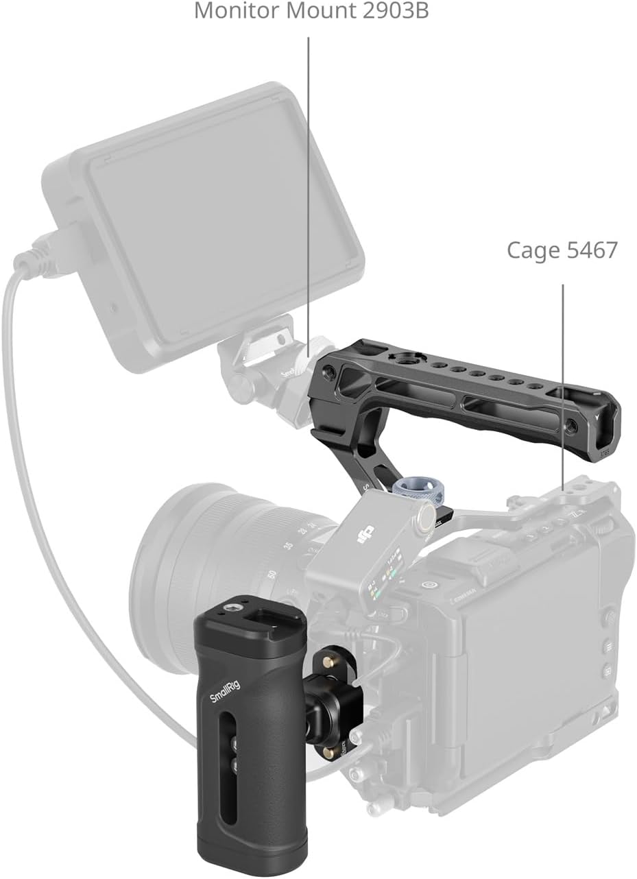 SmallRig Mini Side Handle and Top Handle Kit for Camera Cage, Ergonomic Camera Handle for Left or Right Hand, 30mm/1.2in Up and Down Adjustable