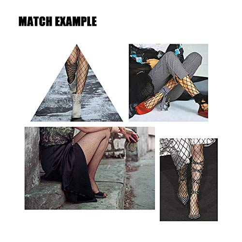 Fullsexy Fishnet Stockings for Women Thigh High Stockings High Waist Suspander Pantyhose (6 Pack) - Thumbnail 7
