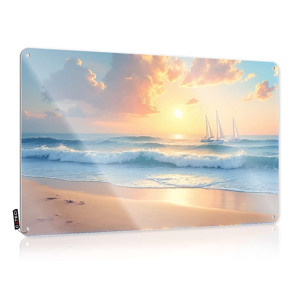 Vintage Wall Decor Decaor Wall Decor | Sailing Boats On The Ocean At Sunset. Round For Pub Home(30X40CM)