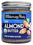 Wilderness Poets, Almond Butter - Organic Raw Nut Butter (8 Ounce) - Vegan, Gluten Free, Non GMO, No Salt, No Sugar - Glass Jar