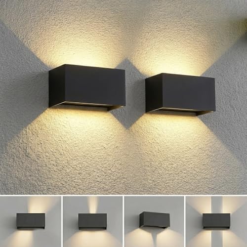 YICALE Applique Murale Exterieur Angle Réglable 3000K Luminaire Exterieur 24W IP65 étanche Lampes Exterieures Terrasse LED Aplique Extérieur Murale LED pour...