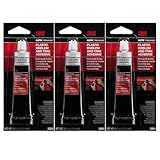 3M Plastic Emblem & Trim Adhesive (03601), 1 fl oz Tube (Pack of 3) – Clear Quick-Drying Auto Glue for Plastic & Metal Emblems, Interior/Exterior Trim, Weather-Resistant
