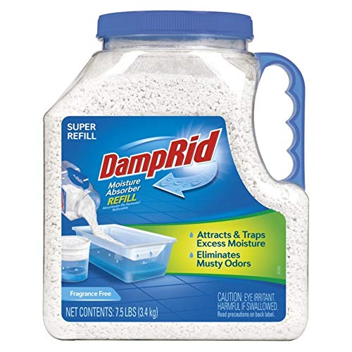 DampRid - Fragrance Free Mega Moisture Absorber Refill Container (7.5 lb.); Traps Moisture in Basements & Large Areas for Fresher, Cleaner Air