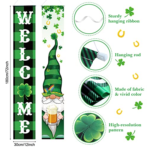 Motif trèfle vert sur bannières de bienvenue St. Patrick durables - 3