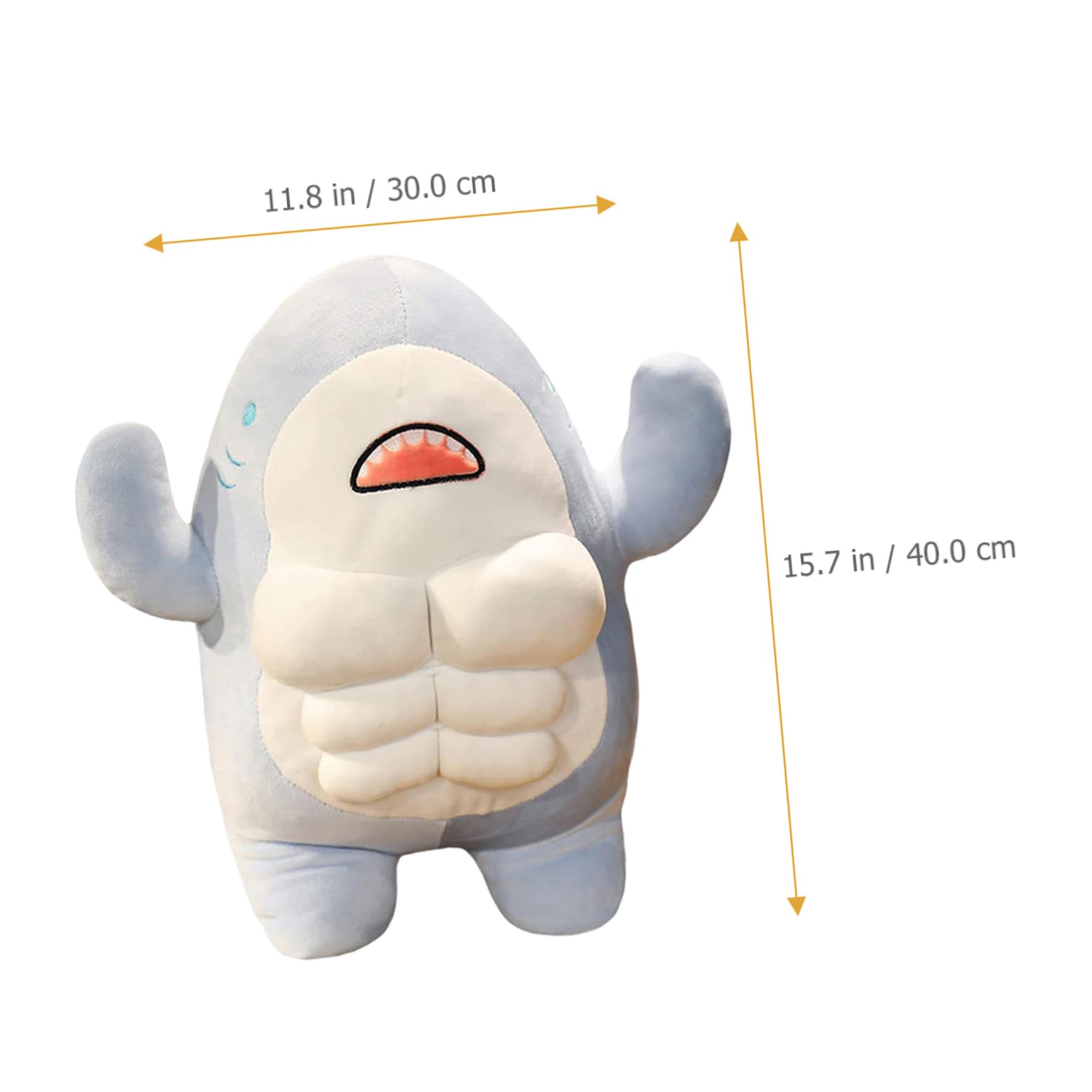 Muñeco de Tiburón de Peluche Azul 40cm, Suave y Adorable | Relleno de Algodón Pp, para Mesa y Estantería, Portátil Diseño Sencillo