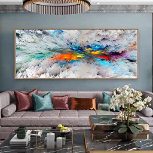 Toile paysage abstrait nuage coloré 40x120cm sans cadre pour décoration murale