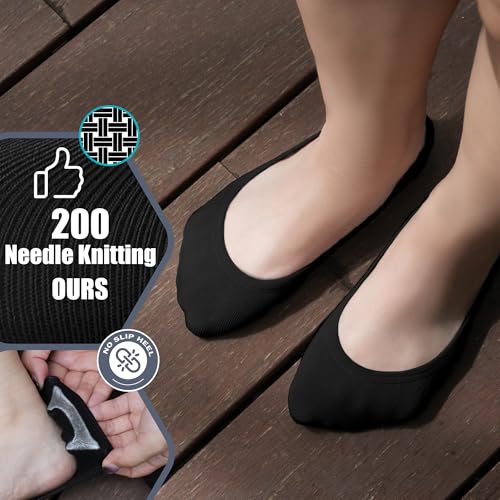 Image of BRISIRA Bamboo Viscose Women No Show Socks Extra Low Cut Liners Boat Thin Non Slip Flats Sneakers Loafer Invisible 5 Pairs
