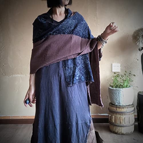 NFYM Women Long Large Scarves Patchwork Fall Spring Cotton Soft Shawl Cape Vintage Floral Wrap Stole3