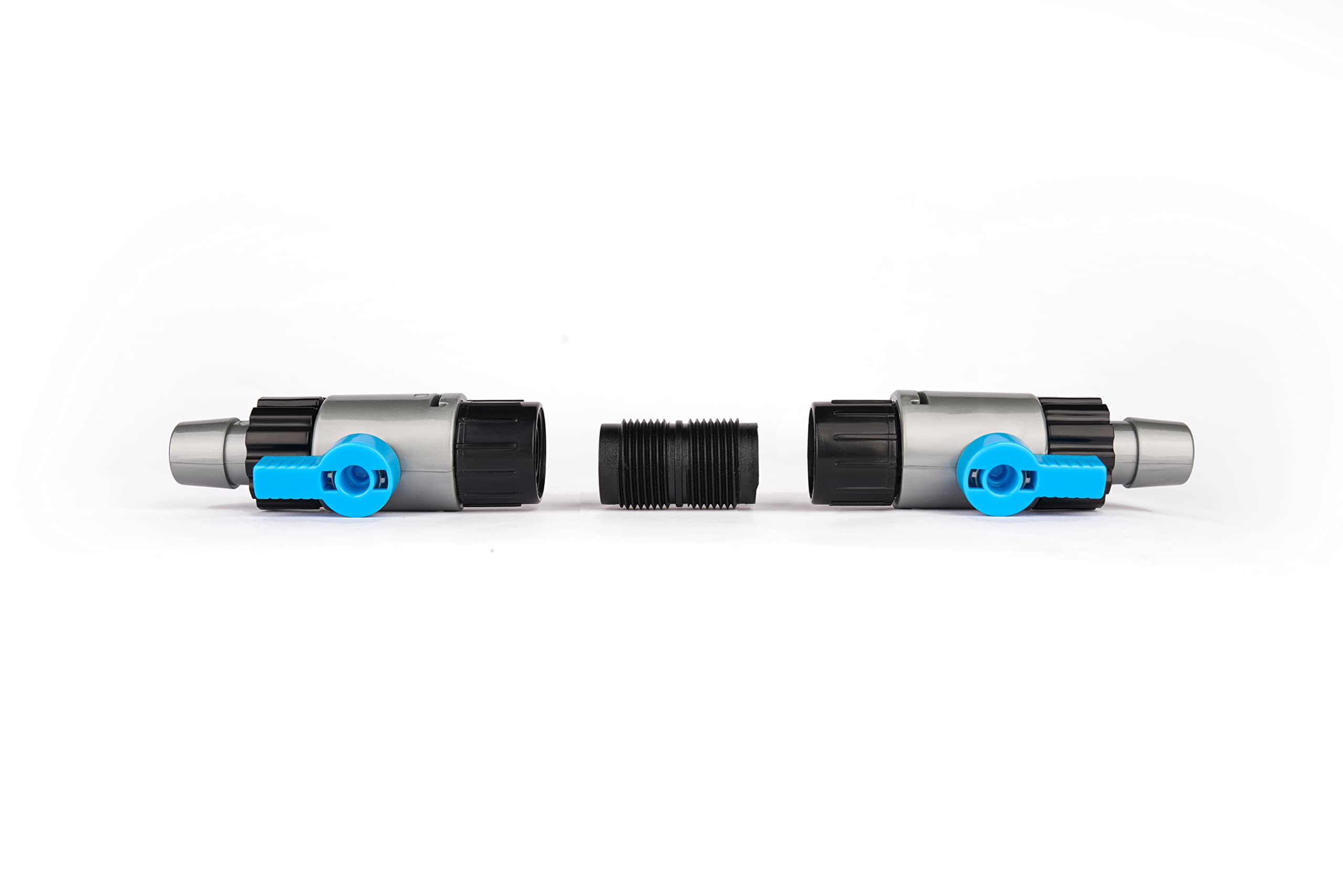 LANDEN Conector de doble pestaña para acuario, conector de manguera de filtro de recipiente, control de flujo de agua de pecera, válvula de liberación rápida, 16/16 x 2 piezas
