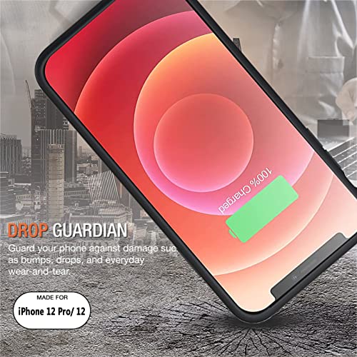Unlou Battery Case For Iphone 12/12 Pro (6.1"), 10000Mah Wireless Charging Compatible, Carplay Portable Charger - Black #TOP4