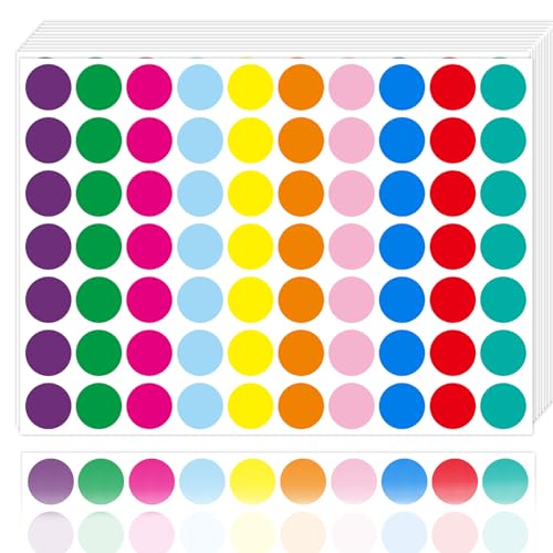 Ouzoustate 1400 PCS Colored Dot Stickers 3/4' Round Circle Coding Label,Dot Stickers for Toddlers Price Garage Yard Sale