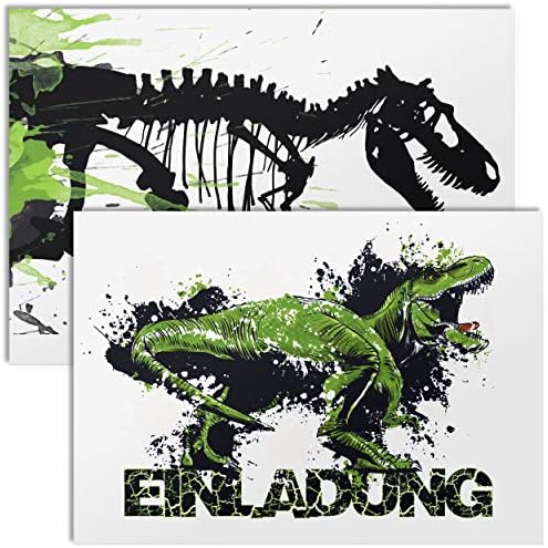 12 Dino-Einladungen Für 5. Geburtstag - Kindergeburtstag Einladungskarten Jungen