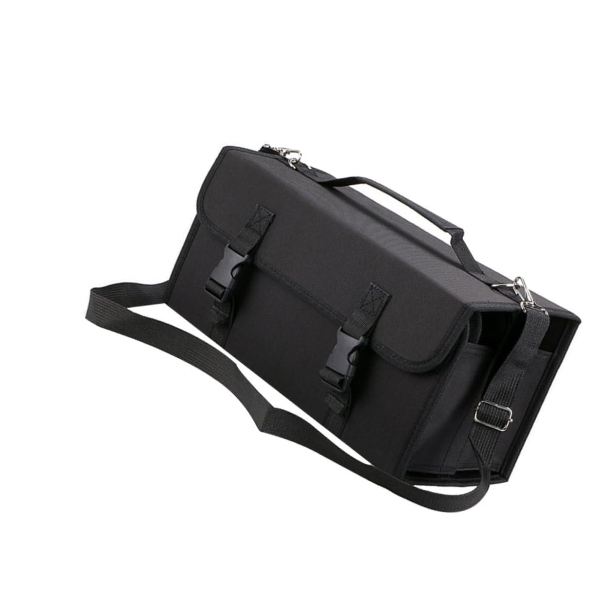 Astuccio Porta-marker a 120 Scomparti con Tracolla Nero | Poliestere, Scomparto con Cerniera, Manicotto Removibile con Anello Elastico