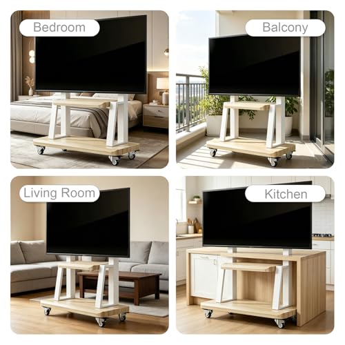 Soporte móvil para TV 32-90 pulgadas con ruedas blanco miniatura 7