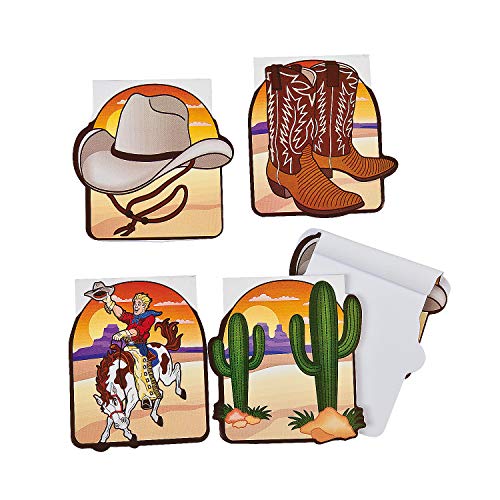 Bloc-notes cactus et chapeau de cowboy : fournitures pour jeux de rôle Western et kermesses