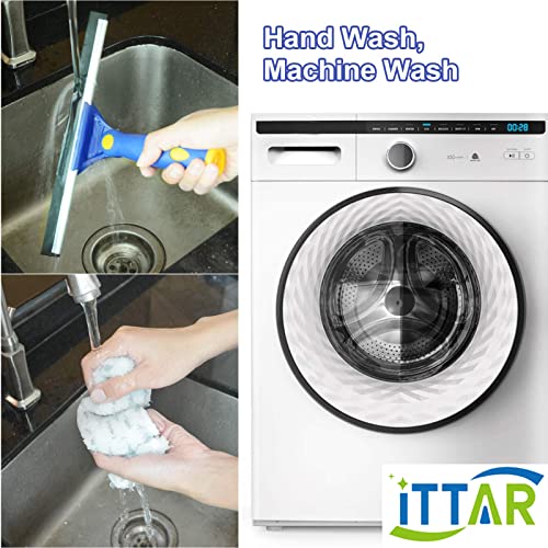 ITTAR Window Squeegee with Long Handle, 2 Pads Microfiber and 2 Sets Stainless Steel Pole - Image 8