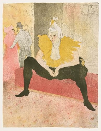 Affiche le clown assis de Toulouse-Lautrec pour salon bohème ou cabinet de lecture