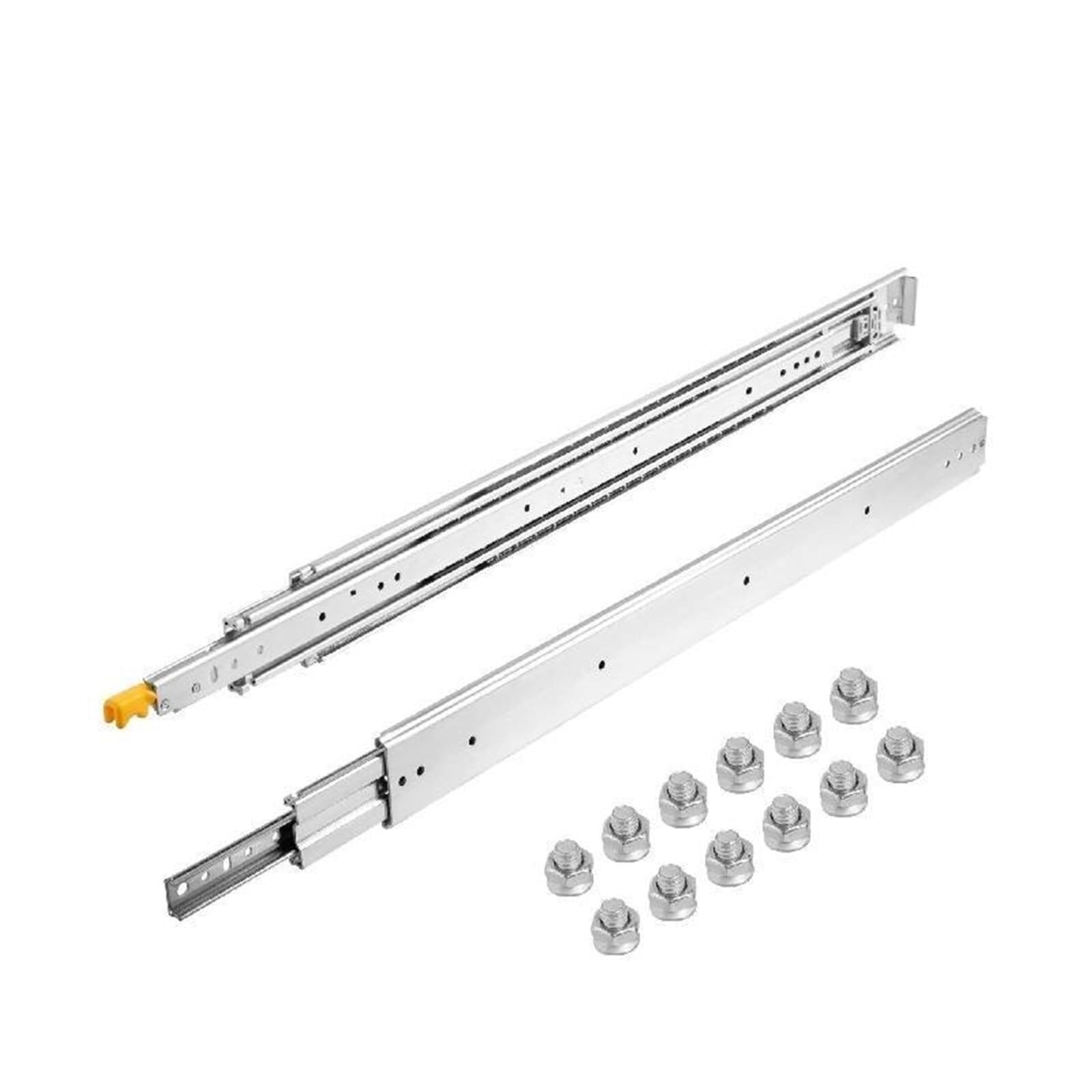 Drawer Runners Locking 18"-60" Slides Bearing 500LBS Heavy Duty Drawer 3-Fold Guide Rail Full Extension Ball Industrial 76mm Width(36 Inch)