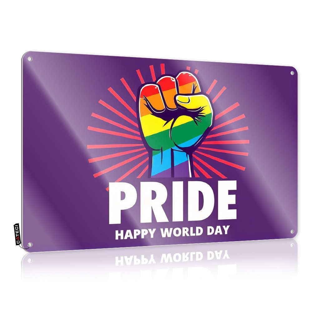 Signs For Garage Pride Happy World Day Tin Sign Boys Bedroom Accessories Garage Tin Sign(30X40CM)