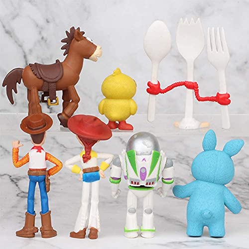 Set Of 7 Mini Figurines For Birthday Cake Topping Decoration Cute Set Of Cake Topper Includes Woody, Jessie, Rex, Buzz Lightyear And More #TOP2
