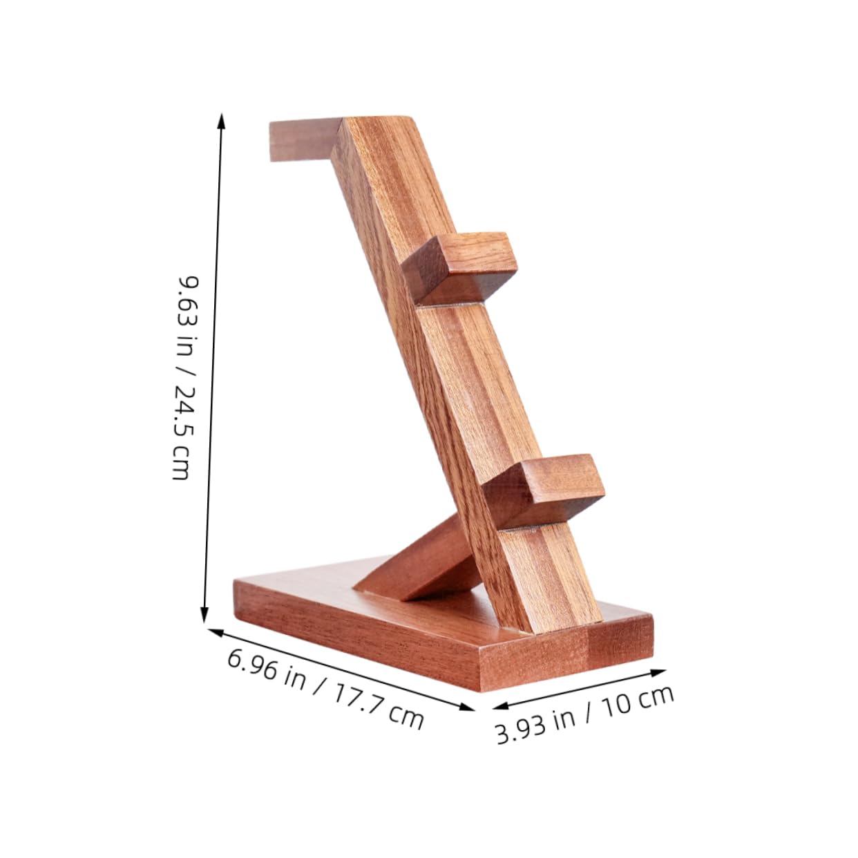 POPETPOP Supporto Design Semplice per Controller e Cuffie in Legno Marrone Organizer da Tavolo per Accessori Gaming per Area Intrattenimento