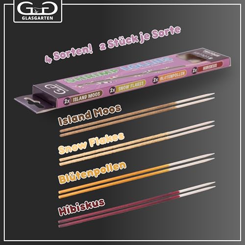 GlasGarten Shrimp Lollies 4in1 Spezial Power | 8 STK. / 20 cm – Futtersticks für Ziergarnelen, mit 4 verschiedenen Geschmacksrichtungen, hochwertige Futterpaste am Stil