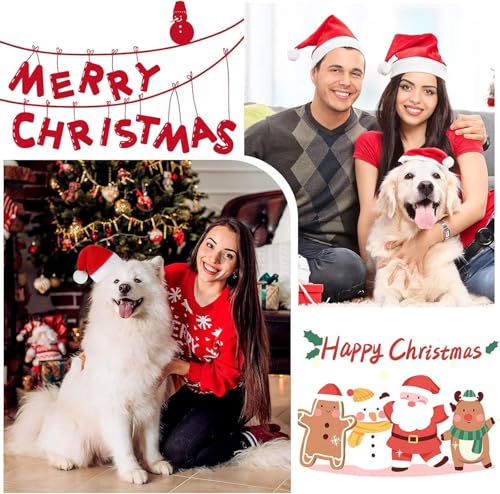 Weihnachtsmütze Hund,Haustier Schal,Katzen und Hunde Weihnachtskostüm,Haustier Kostüm Weihnachten Kleidung,Weihnachtshundeschal,Weihnachtsmütze und Schal für Hund Katze