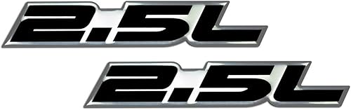 Miniatura 3 de ERPART Placa de identificación con emblema de aluminio real de aluminio real altamente pulido, color negro en relieve de 2.5 litros, compatible con