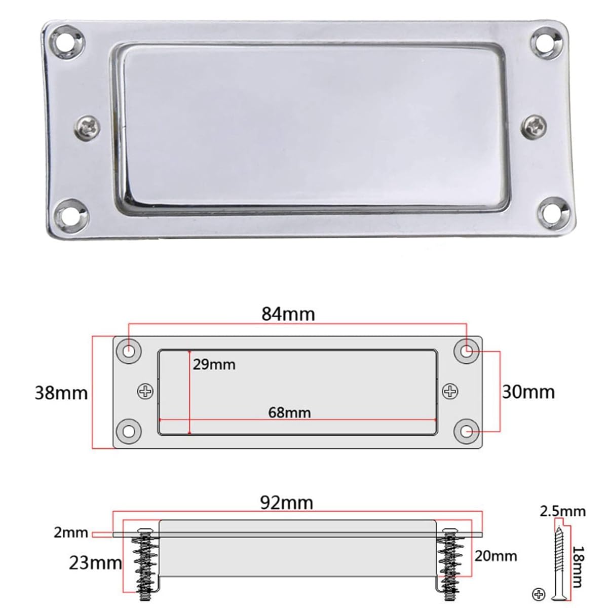 RuiJOTWAT Mini Humbucker LP Guitar Neck Bridge Pickup for Les Paul Echo Organ, Cigar Box Guitar-Chrome - Image 3