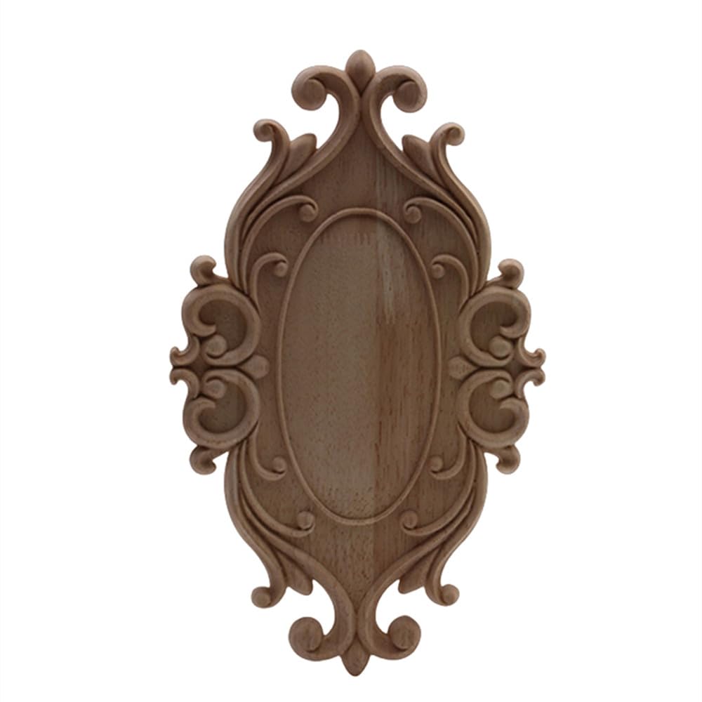 Decoración antigua de madera C236 con relieves florales listos para pintar