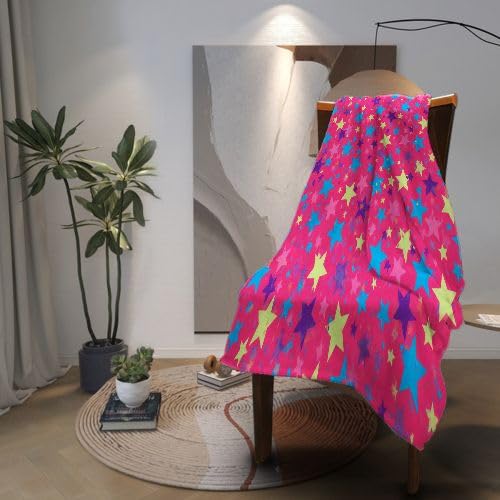 Mantas para Sofas Grandes 220x240 Estampado de Estrellas, Manta Termica Franela Mantilla Felpa para Cama 135/150, Mantitas Polar Suave y Cálida para Perro Mascota Habitacion Dormitorio_7229a