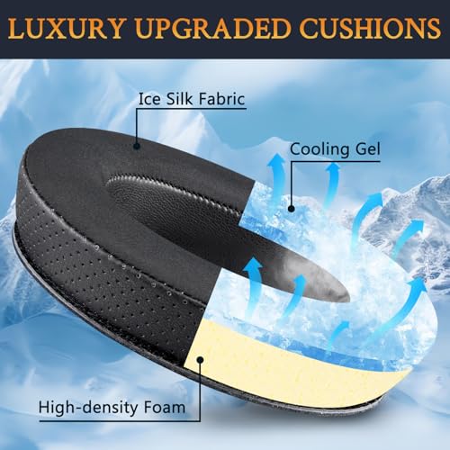SOULWIT Almohadillas de Gel Refrigerante de Repuesto para Auriculares Kingston HyperX Cloud Revolver y Revolver S, Almohadillas con Espuma de Alta Densidad - Negro miniatura 3