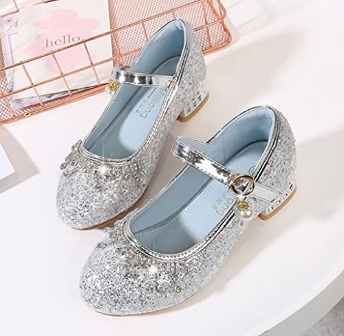 Girl's Adorable Sparkle Low Heel Mary Jane Princess Party Dress Shoes4
