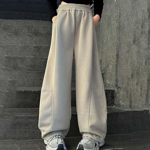 Kids Wide Leg Sweatpants Baggy Front Seam High Waist Athletic Joggers Unisex Solid Fall Sport Pants with Pokets2