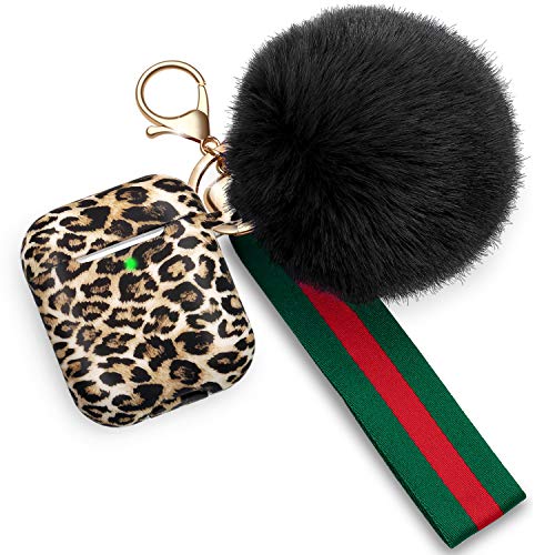 AirPods Case Cute Cover, Transy Airpods Silicone Case Cover with Fur Ball Keychain/Strap