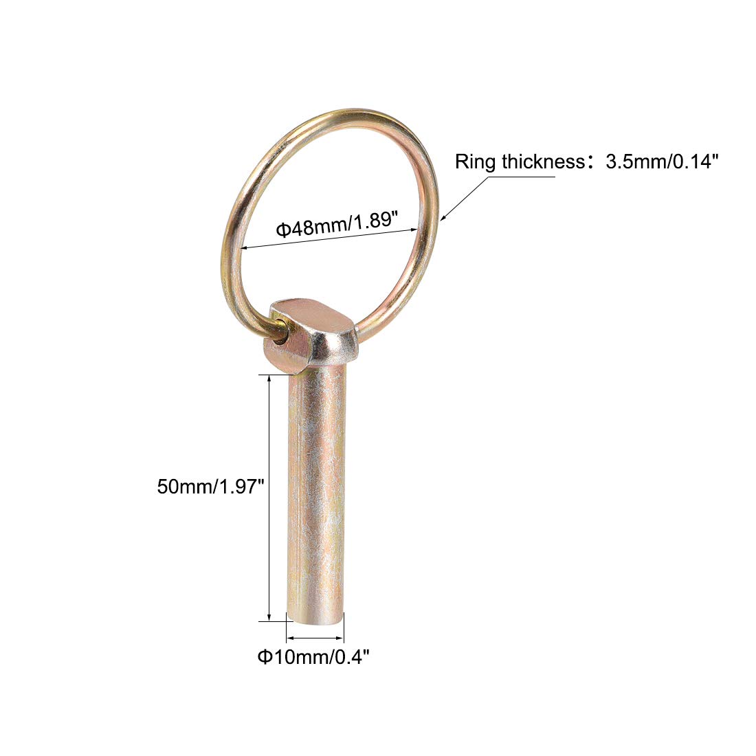 Uxcell 4Pcs 1/8" X 1-3/8" Linch Pin With Ring, Stainless Steel Round Linch Pins For Boat Kayak Canoe, Trailer Trolley Trucks Mower, Silver