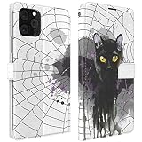 Mertak Wallet Case Compatible with iPhone 13 Pro Max 12 11 SE Xr Xs X 8 Plus 7 6s Spider Web Magneti
