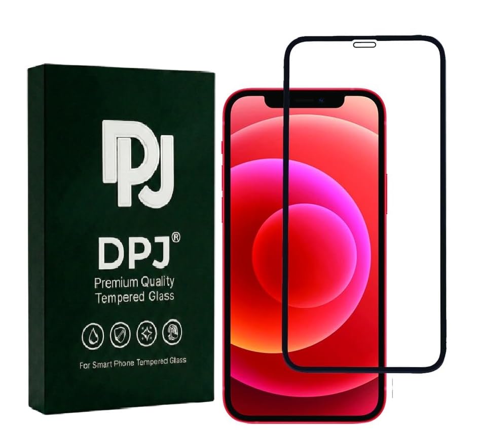 Image of DPJ Tempered Glass for iPhone 12 /12 Pro (6.1 Inch) With Installation Kit | Military-Grade Gorilla Screen Protector | Edge to Edge Coverage |9H Hardness |Bubble-Free | Case Friendly | [Pack of 1]