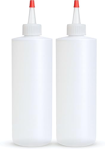 BRIGHTFROM Botellas exprimibles para condimentos, botella vacía de 12 onzas con tapa superior roja, a prueba de fugas, ideal para salsa de tomate,