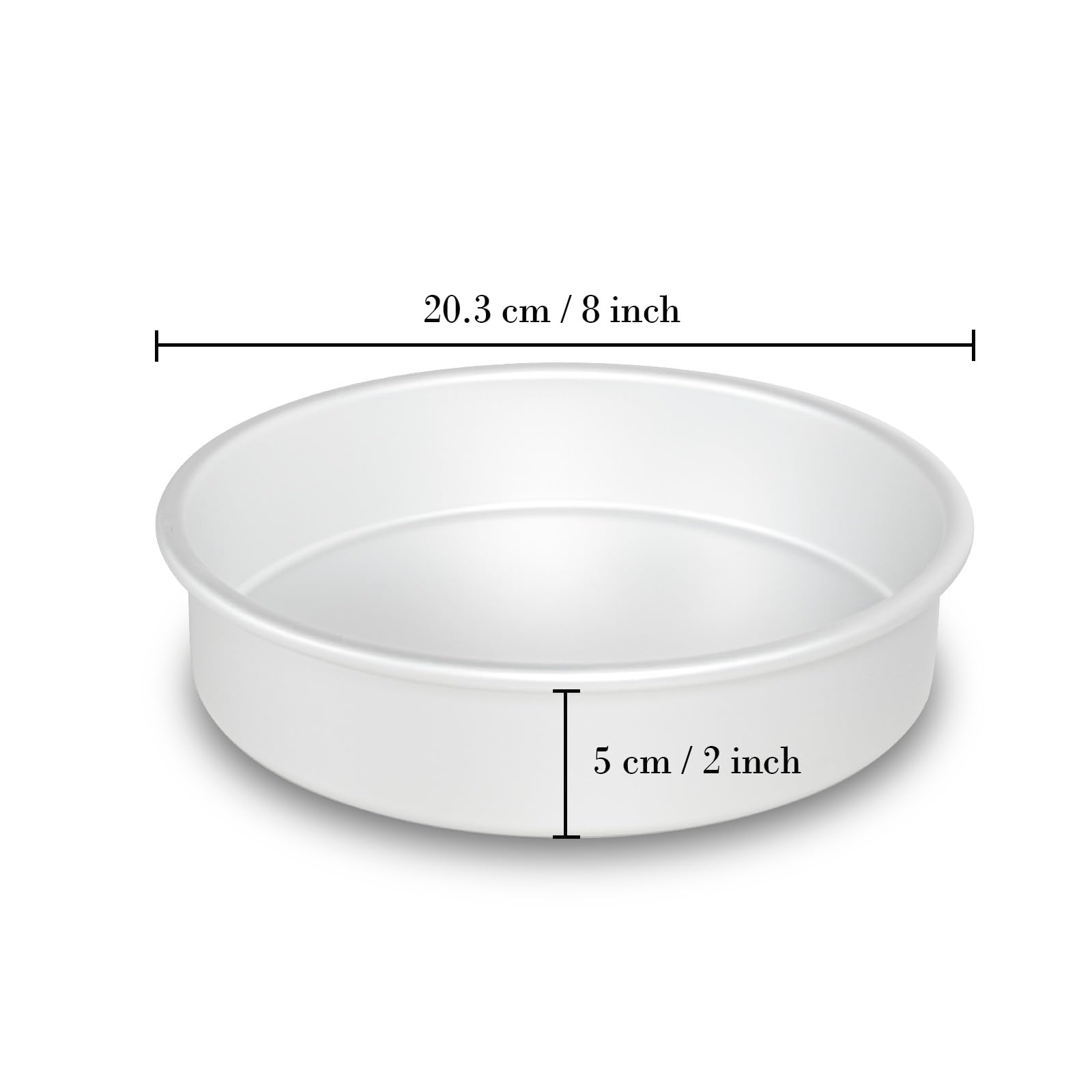 Juego de 3 moldes redondos de aluminio para tartas de 8 x 2 pulgadas, moldes redondos de aluminio para tartas para bodas, fiestas, ocasiones familiares, chocolate, pan. (redondo, 8 x 2
