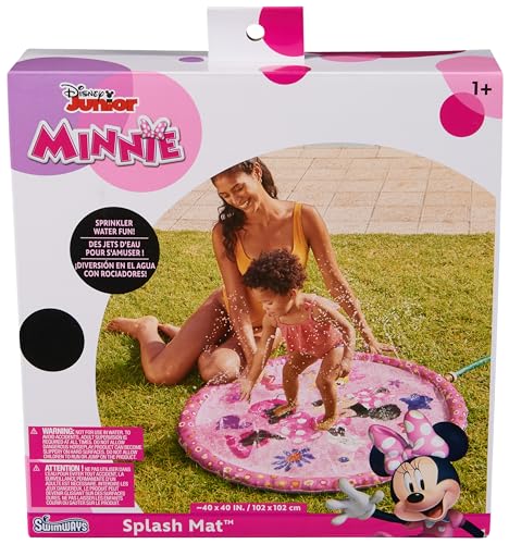 SwimWays Minnie Mouse Splash Mat, Kids Splash Pad, Outdoor Toys, Disney Pool Party Supplies and Water Toys for Kids Ages 1 & Up