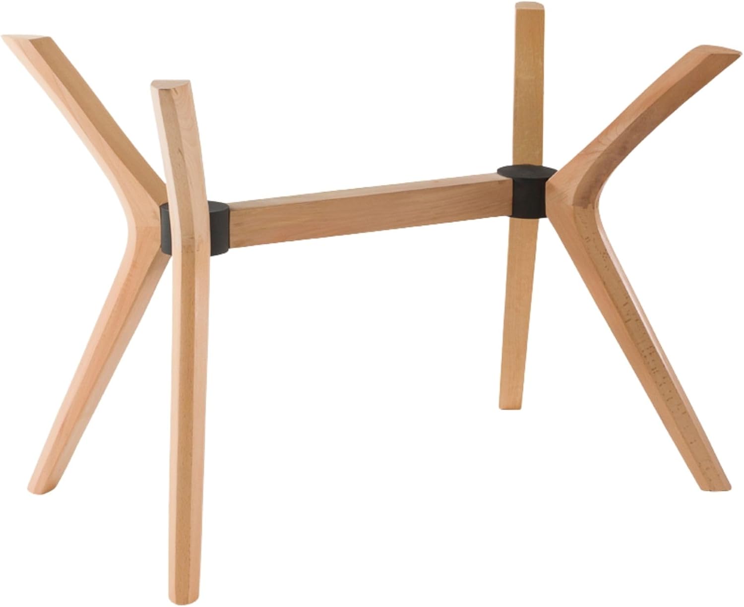 Mid Century Rectangle Solid Beech Wood Modern Table Base Only, Dining Table Bases, Four Wooden Legs for Kitchen Tables, Glass Top Wood Top (Glass Tabletop, Walnut)