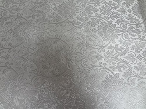 Seta broccato tessuto di colore avorio crema e