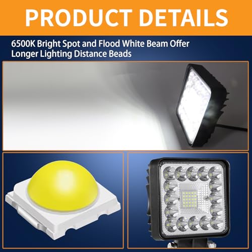 Image of SAN YOUNG LED Light Pods for Truck, LED Pods for Motorcycle SUV ATV UTV 4x4 Van Jeep Pickup Golf Cart Camper, 4 Pack 10000 Lumen Fog Lights