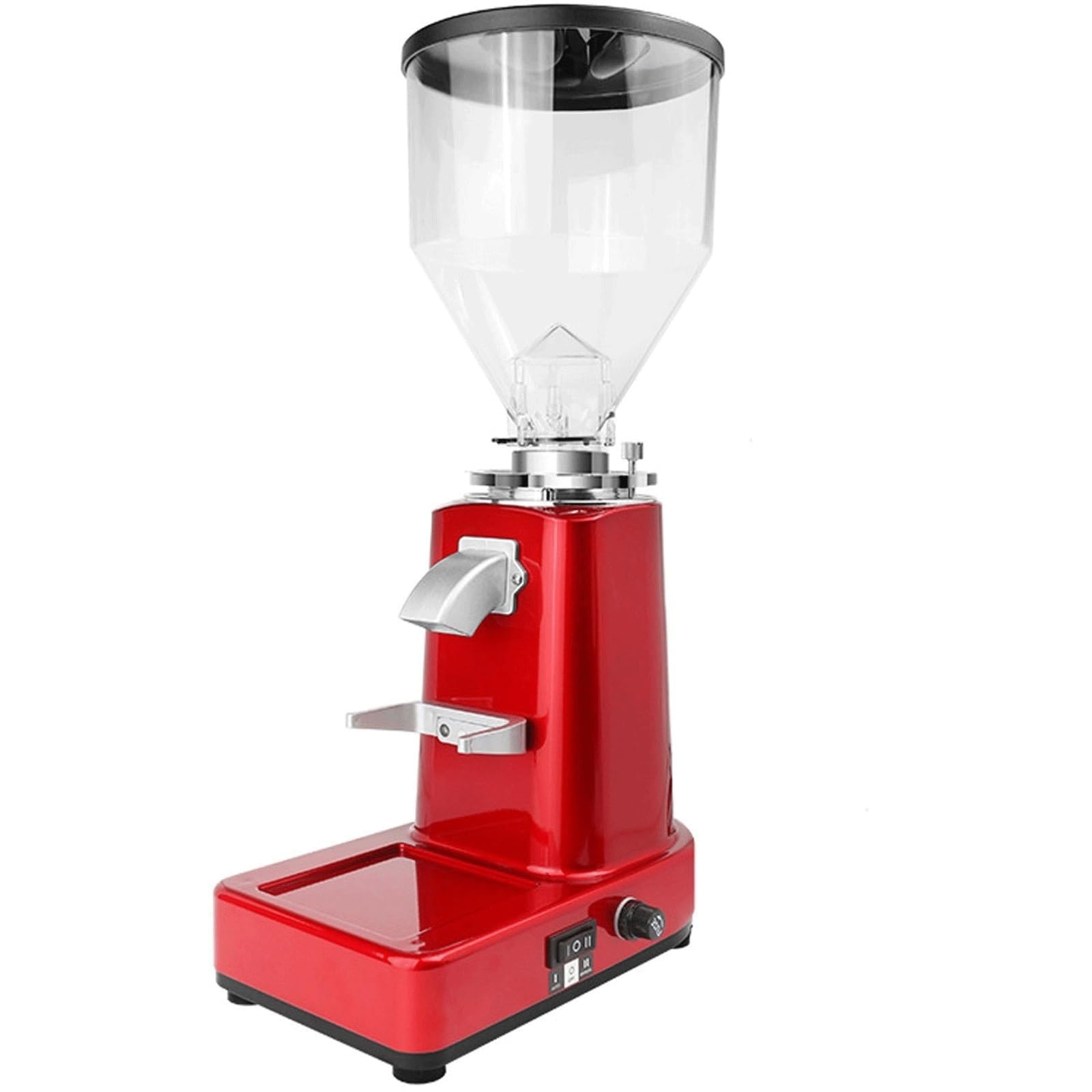 Generico Moulin à café électrique, moulin à café en grains de 200 W avec capacité de grains de 1 litre et 20 vitesses réglables, fonctionnement One-Touch, lames en acier inoxydable 304 (rouge)