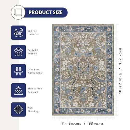Tapete Abani 8' x 10' Vintage Floral Diseño miniatura 2